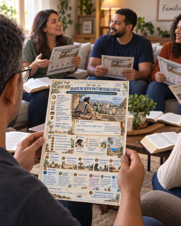 Lição impressa aberta ao lado da Bíblia